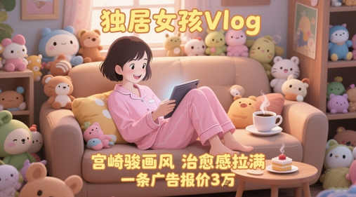 单个账号涨粉71W！用AI制作独居女孩Vlog，宫崎骏画风，治愈感拉满，一条广告报价3W-一米多聚合推