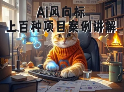 Ai风向标-附100种项目案例玩法-0基础小白到大神ai视频商业应用教学-一米多聚合推