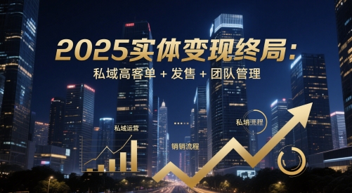 2025实体变现终局：私域高客单+发售+团队管理-一米多聚合推