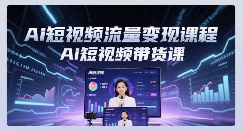 Ai短视频流量变现课程，Ai短视频带货课-一米多聚合推