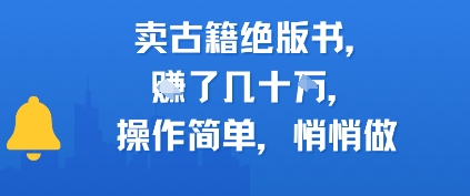 卖古籍绝版书，挣了几十个，操作简单，悄悄做-一米多聚合推
