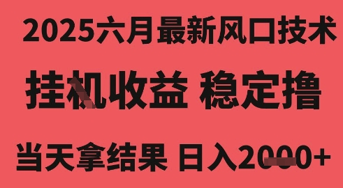 2025六月最新风口技术，无人挂G撸礼物，长期稳定 一个小时收益2k+，小白当天拿结果【揭秘】-一米多聚合推
