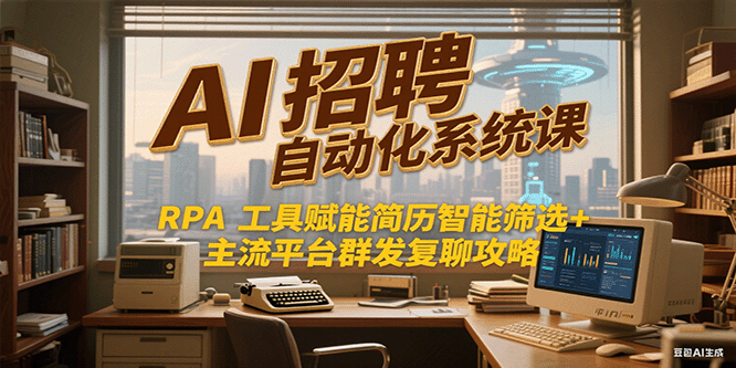 AI招聘自动化系统课，RPA工具赋能简历智能筛选+主流平台群发复聊全攻略-一米多聚合推