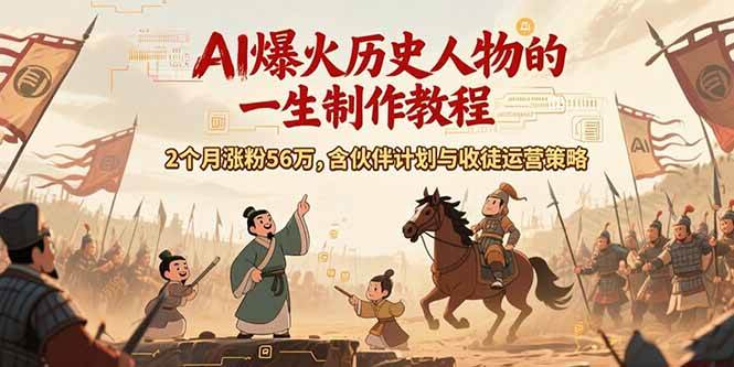 图片[1]-（15336期）AI历史人物赛道课程，2个月涨粉56万，含伙伴计划与收徒运营策略-一米多聚合推