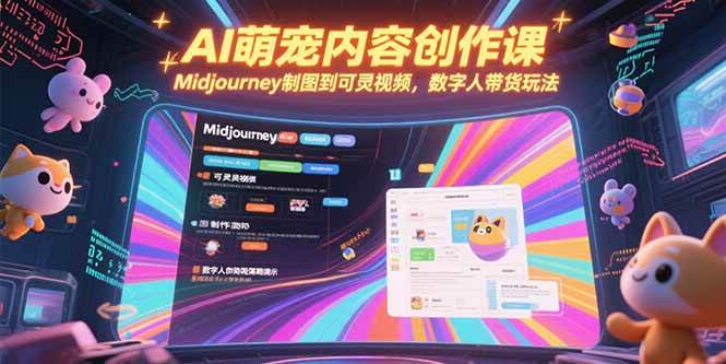 （15311期）AI萌宠内容创作课，Midjourney制图到可灵视频，数字人带货玩法-一米多聚合推
