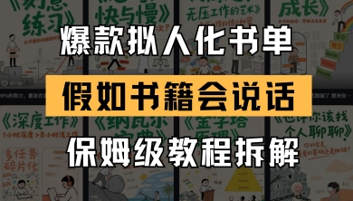 最新爆款拟人化书单玩法，假如书籍会说话，保姆级教程-一米多聚合推