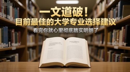付费文章：一文道破！目前最佳的大学专业选择建议，看完你就心里彻底踏实明朗了-一米多聚合推