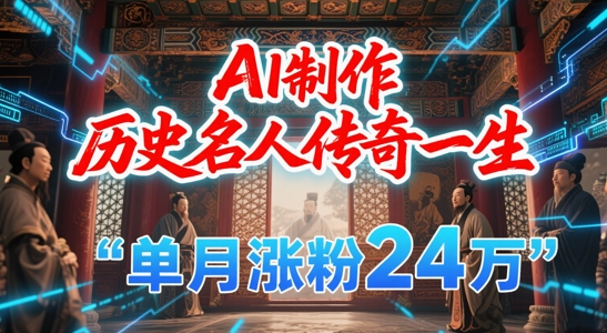 暴力起号！用AI制作历史名人传奇一生，单月涨粉24W，涨粉+变现赛道黑马来了-一米多聚合推