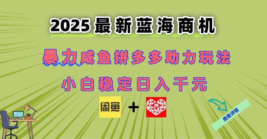 （14942期）最新闲鱼拼多多助力玩法 当下的蓝海商机 新手小白也能轻松操作 实现日…-一米多聚合推