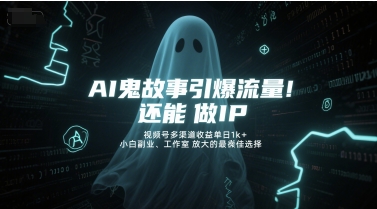 AI鬼故事引爆流量，还能做IP，视频号多渠道收益单日1k+，小白副业、工作室放大的最佳选择-一米多聚合推