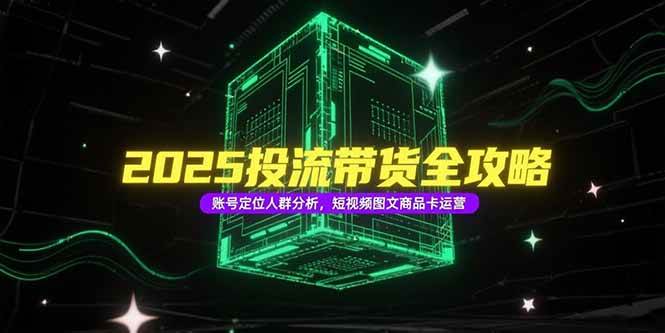 （15233期）2025投流带货全攻略，账号定位人群分析，短视频图文商品卡运营-一米多聚合推