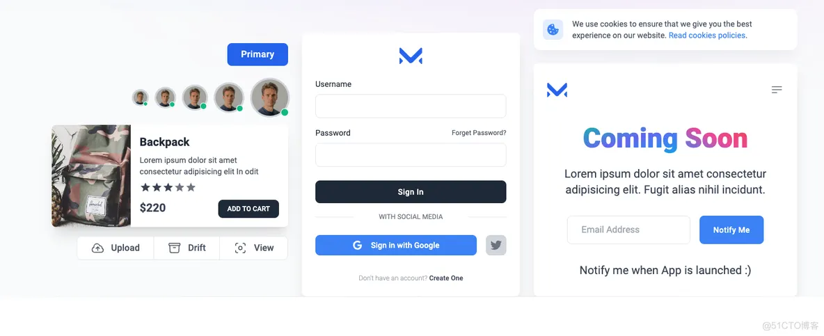 Meraki UI(基于Tailwind CSS构建的开源前端组件库)-一米多聚合推