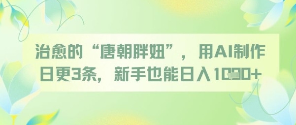 治愈的“唐朝胖妞”，用AI制作日更3条，新手也能日入多张-一米多聚合推
