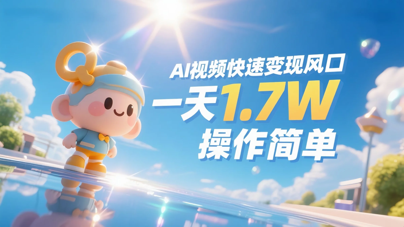 《Ai视频变现风口，一天1.7W，收入无上限，操作简单》-一米多聚合推