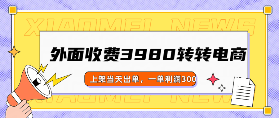 外面收费3980的转转电商玩法，上架当天出单，一单利润300-一米多聚合推