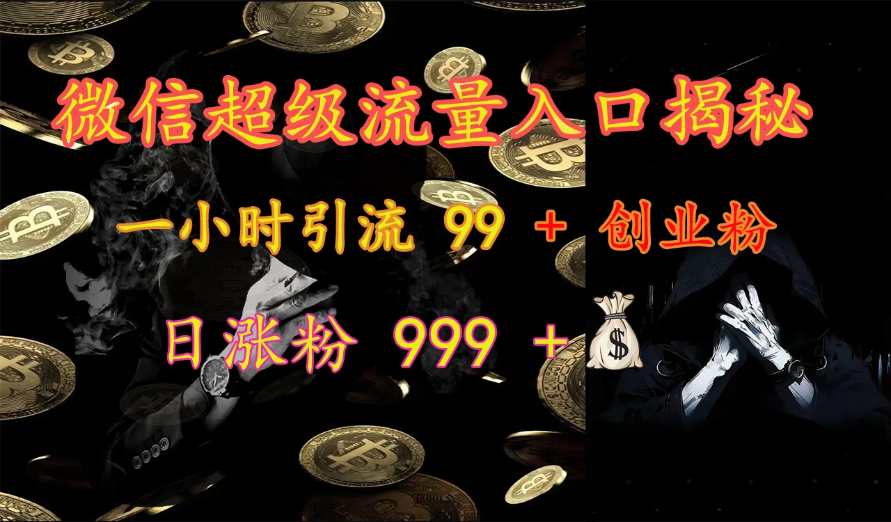微信超级流量入口揭秘：一小时引流 99 + 创业粉，日涨粉 999 +-一米多聚合推