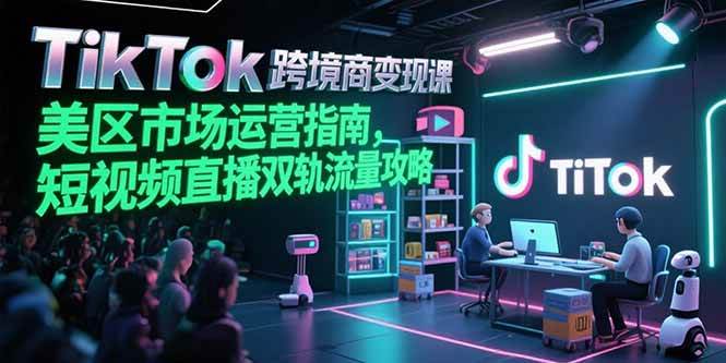 （15344期）TikTok跨境电商变现课，美区市场运营指南，短视频直播双轨流量攻略-一米多聚合推
