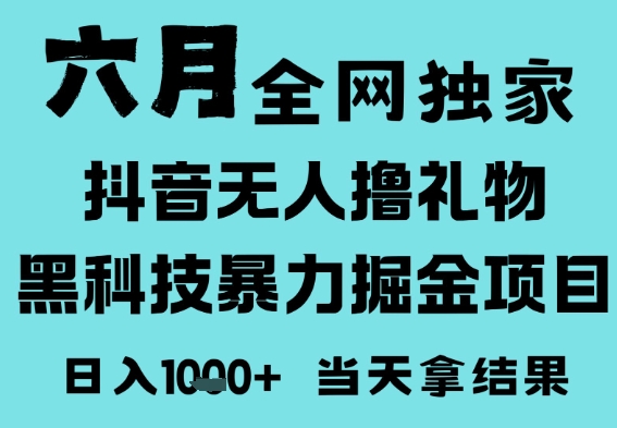 25年6月高爆抖音无人直播最新撸音浪掘金项目，门槛低小白可做，无脑日入1k，可矩阵放大【揭秘】-一米多聚合推