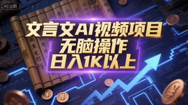文言文AI视频项目，无脑操作，日入1K以上-一米多聚合推