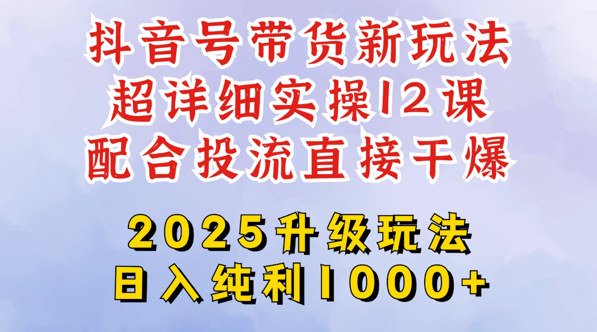 2025全新升级抖音带货玩法，一天纯利四位数，从剪辑到选品再到发布投流，超详细玩法揭秘-一米多聚合推