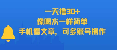 一天撸30+，像喝水一样简单，手机看文章，可多账号操作-一米多聚合推