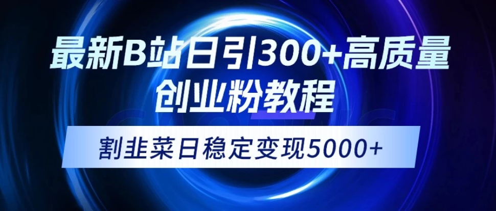 最新B站日引300+高质创业粉教程！“割韭菜”日稳定变现5000+！-一米多聚合推