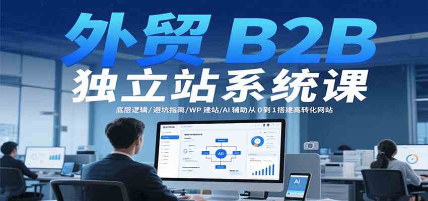 外贸B2B独立站系统课：底层逻辑/避坑指南/WP建站/AI辅助从0到1搭建高转化网站-一米多聚合推