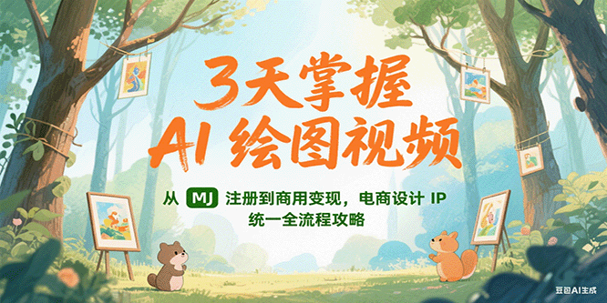 3天掌握AI绘图视频，从MJ 注册到商用变现，电商设计IP统一全流程攻略-一米多聚合推