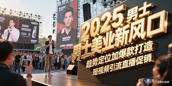 2025男士美业新风口，趋势定位加爆款打造，短视频引流直播促销-一米多聚合推