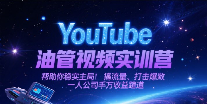 YouTube油管视频实训营，帮助你稳入局、搞流量、打爆款，一人公司千万收益赛道-一米多聚合推