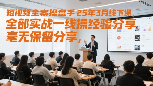 短视频全案操盘手25年3月线下课，全部实战一线操盘手经验分享，毫无保留分享，全是干货-一米多聚合推