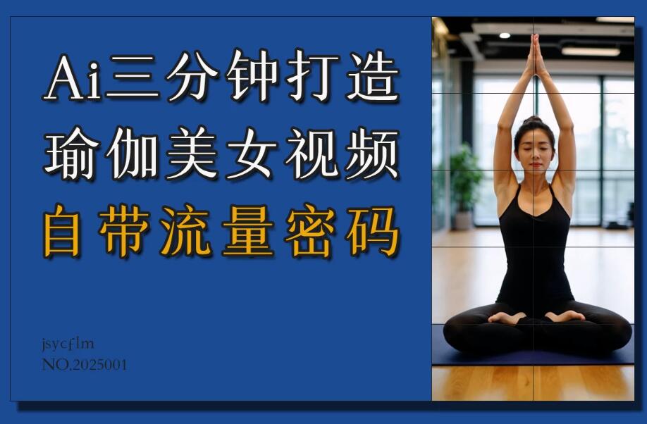 AI三分钟打造瑜伽美女视频，自带流量密码-一米多聚合推
