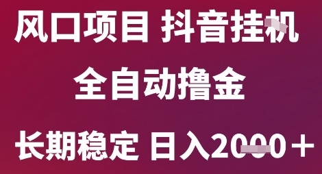 风口项目，六月最新玩法抖音无人挂G，全自动撸金，长期稳定 日入2k+【揭秘】-一米多聚合推