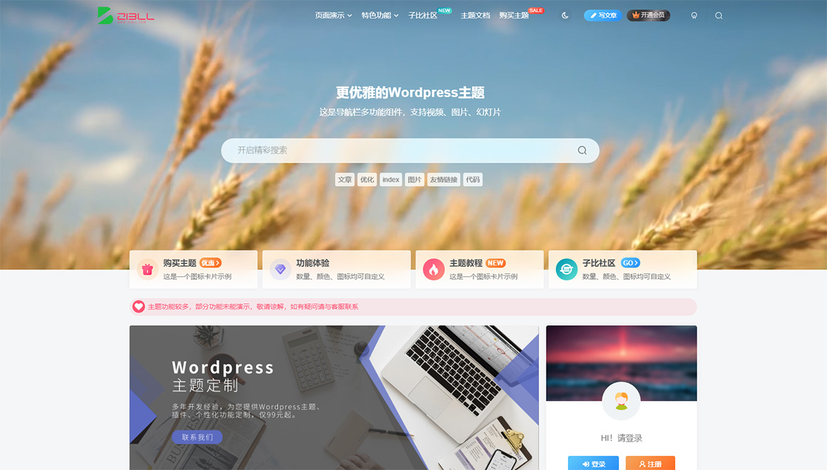 图片[1]-2023新版子比主题v7.1 WordPress主题 开心版-一米多聚合推
