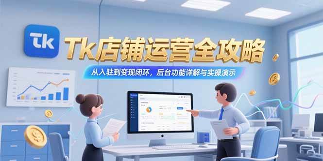 （15345期）Tk店铺运营全攻略，从入驻到变现闭环，后台功能详解与实操演示-一米多聚合推