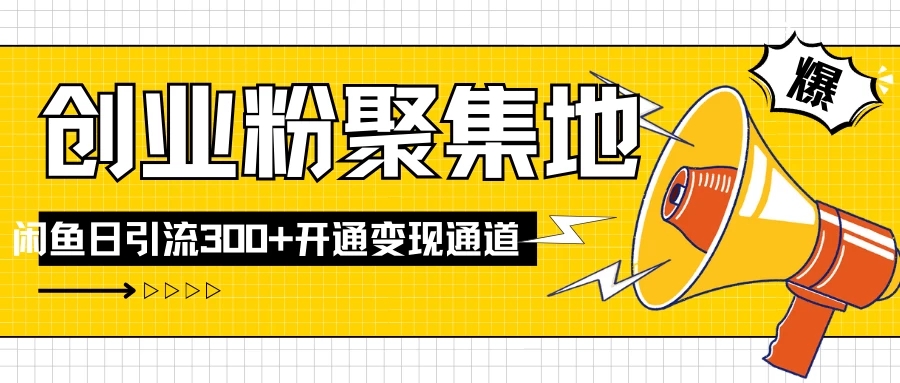导师IP计划如何跑通闲鱼，日入创业粉300+，开通变现渠道-一米多聚合推
