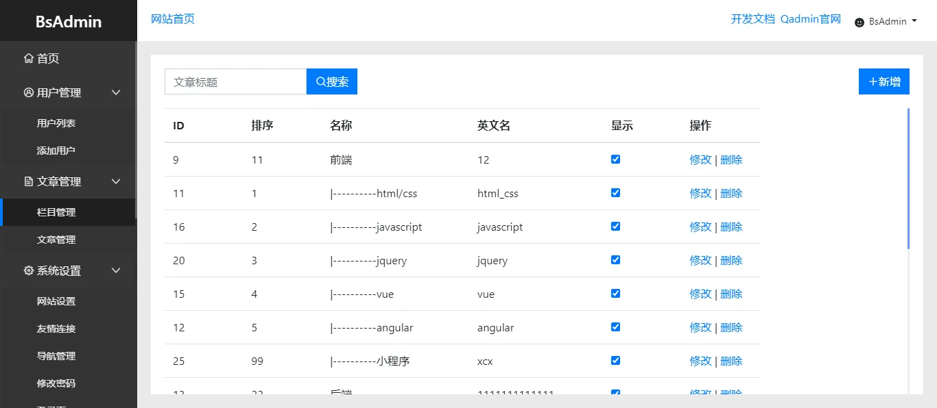 bsadmin(基于Bootstrap4构建的后台模板)-一米多聚合推