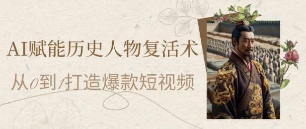 AI赋能历史人物复活术：从0到1打造爆款短视频，7天涨粉10W，小白也能月入过1W-一米多聚合推