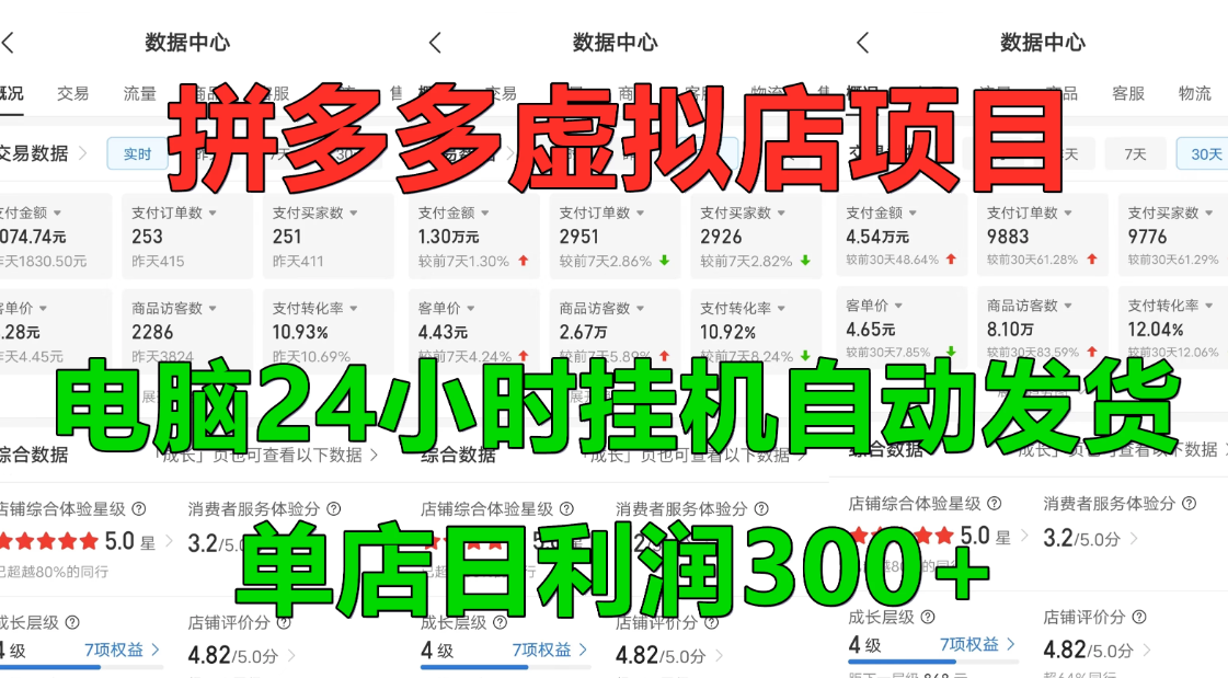 拼多多虚拟店项目，电脑挂机自动发货-一米多聚合推