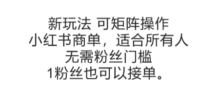 可矩阵操作，小红书商单新玩法，适合所有人，无需粉丝门槛，1粉丝也可以接单-一米多聚合推