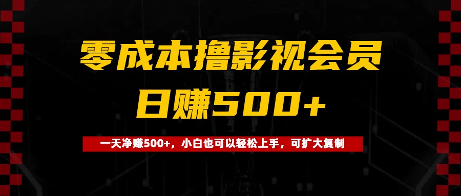 0成本撸影视会员，一天净赚500+，小白也可以轻松上手，可扩大复制-一米多聚合推