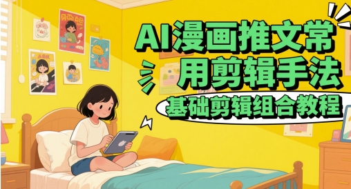 AI漫画推文常用剪辑手法，基础剪辑组合教程-一米多聚合推
