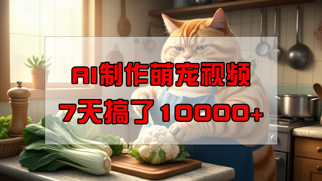 靠AI制作萌宠视频，7天搞了1万+，操作简单门槛低，有手机就行-一米多聚合推