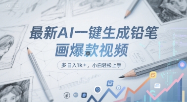最新AI一键生成铅笔画爆款视频，多平台分发，日 入1k+，小白轻松上手【揭秘】-一米多聚合推