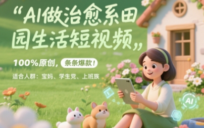 AI做治愈系田园生活短视频，100%原创，条条爆款，无脑矩阵， 适合小白-一米多聚合推