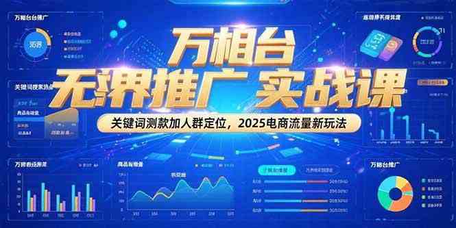 万相台无界推广实战课，关键词测款加人群定位，2025电商流量新玩法-一米多聚合推