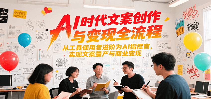 AI时代文案创作与变现全流程，从工具使用者进阶为AI指挥官，实现文案量产与商业变现-一米多聚合推
